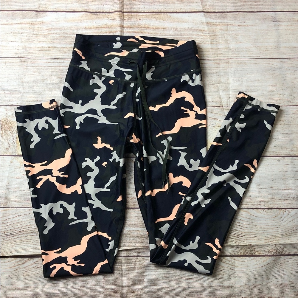 The Upside Camouflage Print Leggings in Black, Gray, and Peach